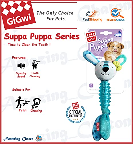 GiGwi Suppa Puppa Quietscher für Welpen und kleine Hunde, Blau von GiGwi