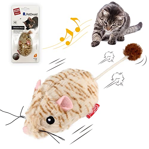 Gigwi Interaktives KatzenMausSpielzeug, Automatisches Mäuse Katzenspielzeug Elektronisches Bewegliches Kitty Spielzeug, Quietschende Realistische Maus Kätzchen Spielzeug für IndoorOutdoor Katzen, von GiGwi