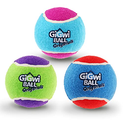Gigwi Tennisball für Hunde, quietschend, 6,4 cm, 3 Stück von GiGwi