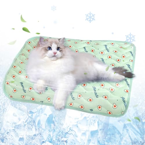 2025 Neue Hundekühlmatte, Vielseitige Kühlmatte Katze Waschbare Kühlpad Hund rutschfeste Hunde Kühlauflage für Zuhause Katzen Kühlmatte für Sommer (Grün, M-62x50cm) von GiHie