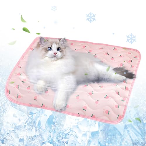 GiHie 2025 Neue Hundekühlmatte, Vielseitige Kühlmatte Katze Waschbare Kühlpad Hund rutschfeste Hunde Kühlauflage für Zuhause Katzen Kühlmatte für Sommer (Rosa, M-62x50cm) von GiHie