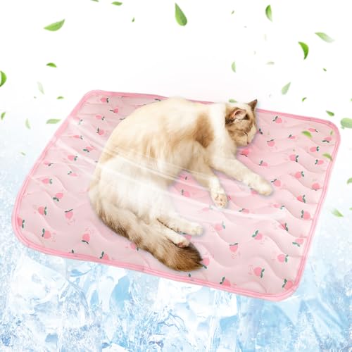 GiHie 2025 Neue Hundekühlmatte, Vielseitige Kühlmatte Katze Waschbare Kühlpad Hund rutschfeste Hunde Kühlauflage für Zuhause Katzen Kühlmatte für Sommer (Rosa, XS-40x30cm) von GiHie