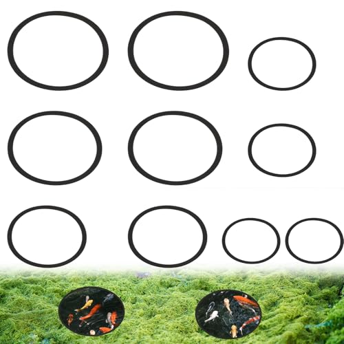 Giantree 10 Stück Schwimmende Pflanzenringe, 5 Größen Futterring Aquarium Teich Rings, Schaumstoff Schwimmpflanzenkorral Futterringe zum Stelle Zu Halten oder Trennen Schwimmende Pflanzen(Schwarz) von Giantree
