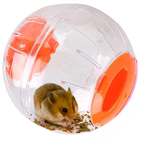 Hamster Run Ball, Hamsterball,Hamster Ball small Animals, Hamsterrad Übungsball, Laufkugel, Laufkugel für & Mäuse, Bewegung, Nagerspielzeug zum Laufen, Kunststoff (4.7 Zoll, Orange) von YANJIY