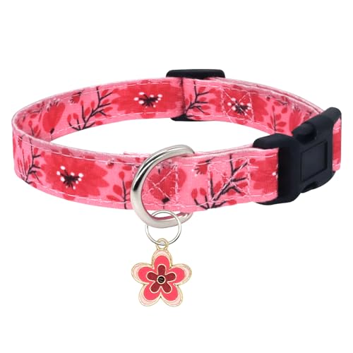 Giecooh Hundehalsband aus Baumwolle mit Anhänger, niedlich, bequem, für Mädchen und Jungen, für kleine Hunde, S, Blume Giecooh Hundehalsband aus Baumwolle mit Anhänger, niedlich, bequem, für Mädchen und Jungen, für kleine Hunde, S, Blume von Giecooh
