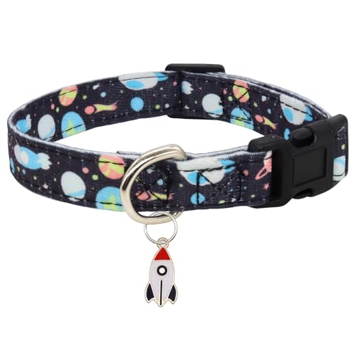 Giecooh Hundehalsband aus Baumwolle mit Anhänger, niedlich, bequem, für Mädchen und Jungen, für kleine Hunde, S, Planet Giecooh Hundehalsband aus Baumwolle mit Anhänger, niedlich, bequem, für Mädchen und Jungen, für kleine Hunde, S, Planet von Giecooh