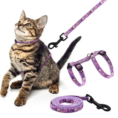 Giecooh Katzengeschirr und Leine aus Baumwolle, ausbruchsicher, verstellbar, weiches Geschirr für Kätzchen, kleine & große Katzen, ideal für Reisen und Spaziergänge im Freien, Blumen-Design Giecooh Katzengeschirr und Leine aus Baumwolle, ausbruchsicher, verstellbar, weiches Geschirr für Kätzchen, kleine & große Katzen, ideal für Reisen und Spaziergänge im Freien, Blumen-Design von Giecooh
