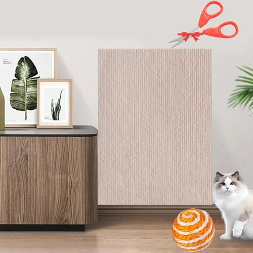 Asisumption Cat Scratching Mat, Cat Scratching Mat-Can Protect Furniture, 39.4’’ X 11.8’’ Cat Scratching Mat, Easy Use for Cat Wall Furniture (Beige, 11.8 * 39.4in) von Gienslru