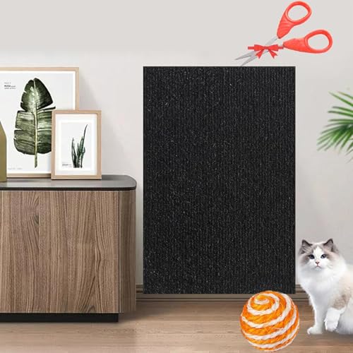 Asisumption Cat Scratching Mat, Cat Scratching Mat-Can Protect Furniture, 39.4’’ X 11.8’’ Cat Scratching Mat, Easy Use for Cat Wall Furniture (Black, 11.8 * 39.4in) von Gienslru