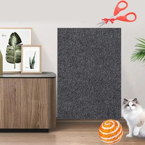 Asisumption Cat Scratching Mat, Cat Scratching Mat-Can Protect Furniture, 39.4’’ X 11.8’’ Cat Scratching Mat, Easy Use for Cat Wall Furniture (Dark Gray, 11.8 * 39.4in) von Gienslru