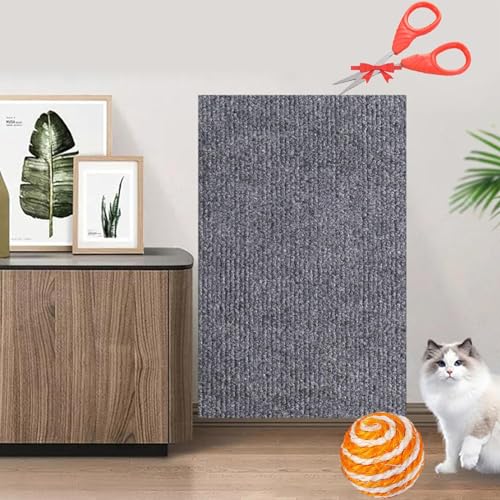 Asisumption Cat Scratching Mat, Cat Scratching Mat-Can Protect Furniture, 39.4’’ X 11.8’’ Cat Scratching Mat, Easy Use for Cat Wall Furniture (Light Gray, 11.8 * 39.4in) von Gienslru