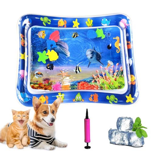 Gienslru Aquanap Für Katzen, Wassermatte Katzen Kratzfest, Verdickte aufblasbare Wasserspielmatte, kühlen Komfort für Haustiere, Pet Water Bed for Indoor and Outdoor Use (B) von Gienslru