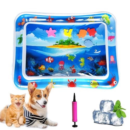 Gienslru Aquanap Für Katzen, Wassermatte Katzen Kratzfest, Verdickte aufblasbare Wasserspielmatte, kühlen Komfort für Haustiere, Pet Water Bed for Indoor and Outdoor Use (C) von Gienslru