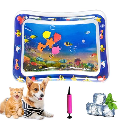 Gienslru Aquanap Für Katzen, Wassermatte Katzen Kratzfest, Verdickte aufblasbare Wasserspielmatte, kühlen Komfort für Haustiere, Pet Water Bed for Indoor and Outdoor Use (D) von Gienslru