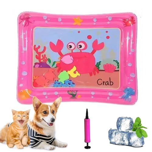 Gienslru Aquanap Für Katzen, Wassermatte Katzen Kratzfest, Verdickte aufblasbare Wasserspielmatte, kühlen Komfort für Haustiere, Pet Water Bed for Indoor and Outdoor Use (E) von Gienslru