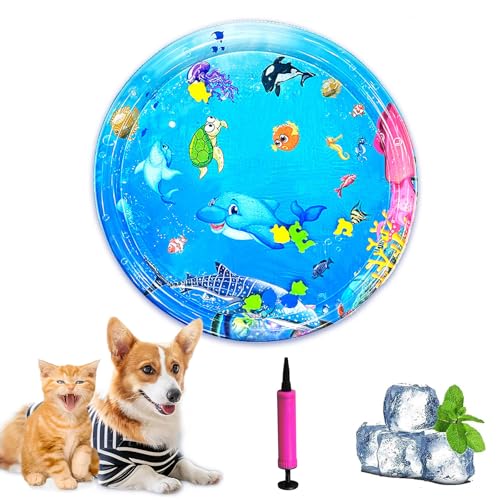 Gienslru Aquanap Für Katzen, Wassermatte Katzen Kratzfest, Verdickte aufblasbare Wasserspielmatte, kühlen Komfort für Haustiere, Pet Water Bed for Indoor and Outdoor Use (H) von Gienslru