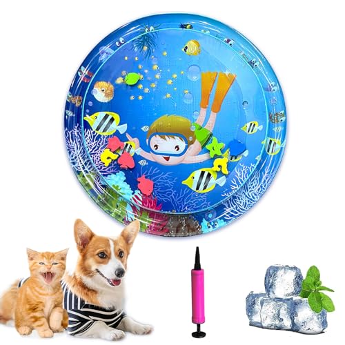 Gienslru Aquanap Für Katzen, Wassermatte Katzen Kratzfest, Verdickte aufblasbare Wasserspielmatte, kühlen Komfort für Haustiere, Pet Water Bed for Indoor and Outdoor Use (I) von Gienslru