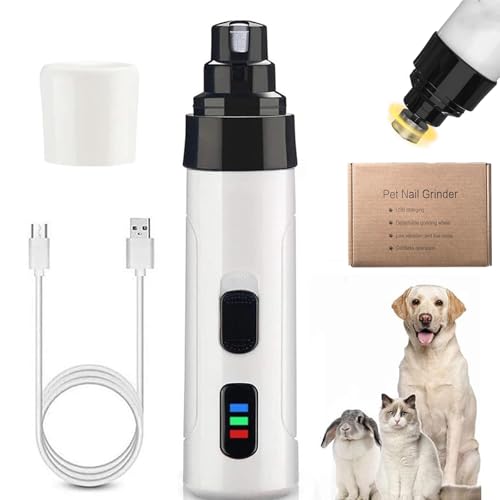 Gienslru Dr Pfoten - KrallenSchleifer Pro Salon - Stressfreie Krallenpflege für Hunde, Krallenschleifer für Hunde mit 3 Schleifkopf, Dr Pfoten krallenschleifer, Superleise USB Rechargeable (Basic) von Gienslru
