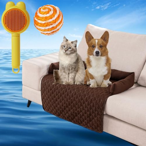 Gienslru HeatRelief Cooling Dog Bed, Pelzbarn Kühlendes Sofabett, Pelsbarn Cooling Mat, kühlender Autositz für Hunde, Hundedecke Sofa Halten Sie Ihr Fellbaby Kühler und Bequemer (Kaffee, 70×70cm) von Gienslru