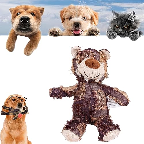 Gienslru Petsboro Robust Bear, Indestructible Robust Bear, Companion for Heavy, Petsboro Bear, Dog Stuffed Animals Chew Toy, Designed for Heavy Chewers (1pcs-Purple, L) von Gienslru