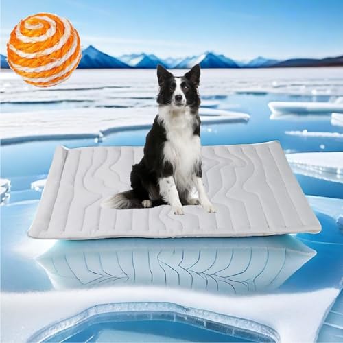Gienslru Pfotenchill - Die Innovative Kühlmatte Für Hunde, Pfotenchill Kühlmatte Hund, Kühlmatte Katze, Selbstkühlend Kühlbett Ideal Für Zu Hause, Reisen (L-80LBS-35KG) von Gienslru