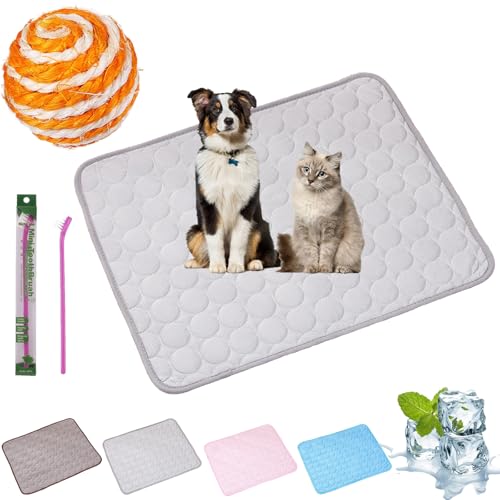 Gienslru Pfotenfrost Matte, Pfotenfrost Matte für Katzen Hund, 3-Schicht-System Selbstkühlende Kühlmatte für Hunde, Waschbar PfotenFrost Kühlmatte (Grau, XS(40 * 30cm)) von Gienslru
