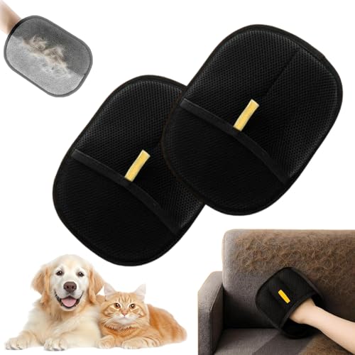 Gienslru Pfotenmond Fellmagnet Handschuhe – Anti-Statik, doppelseitige, Wiederverwendbare Fellpflege-Handschuhe zur Haarentfernung bei Katzen & Hunden, 24 x 16 cm (2PCS) von Gienslru