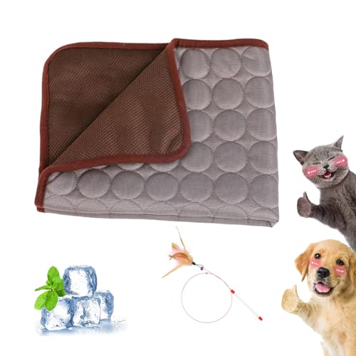 Gienslru Premium Kühlmatte für Hunde, Nordseepfote Kühlmatte, Nordseepfote Kühldecke Hund, Selbstkühlende Hundematte, Waschbar, Atmungsaktive Kühldecke für Hunde Und Katzen Mit 3D-Mesh (Braun, XXL) von Gienslru