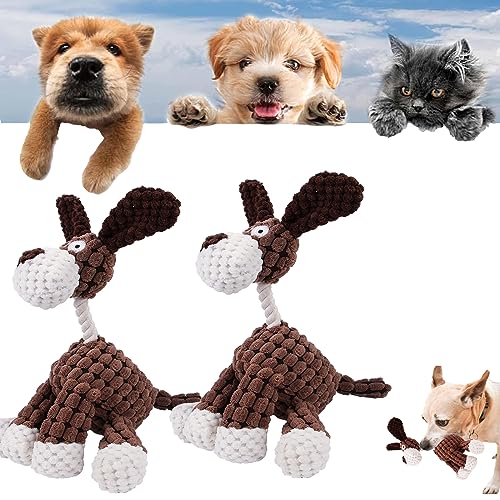Gienslru Robustplush - Immortal Squeaker Plush Toy for Aggressive Chewers, Antarcking Indestructible Dog Toy, Durable Stuffed Animal Plush Chew Toys with Squeakers (2pcs-A) von Gienslru