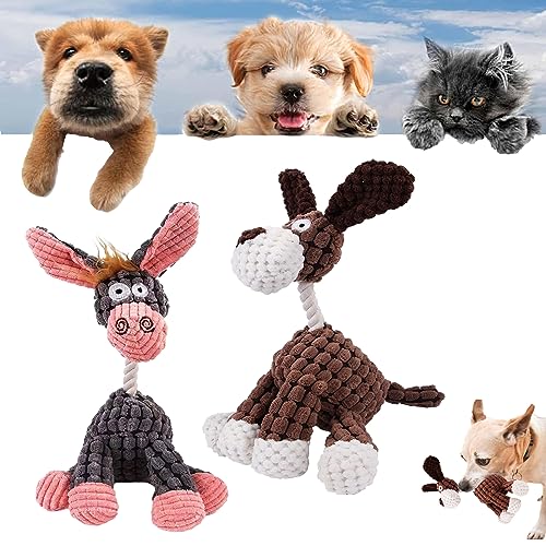 Gienslru Robustplush - Immortal Squeaker Plush Toy for Aggressive Chewers, Antarcking Indestructible Dog Toy, Durable Stuffed Animal Plush Chew Toys with Squeakers (2pcs-A+B) von Gienslru