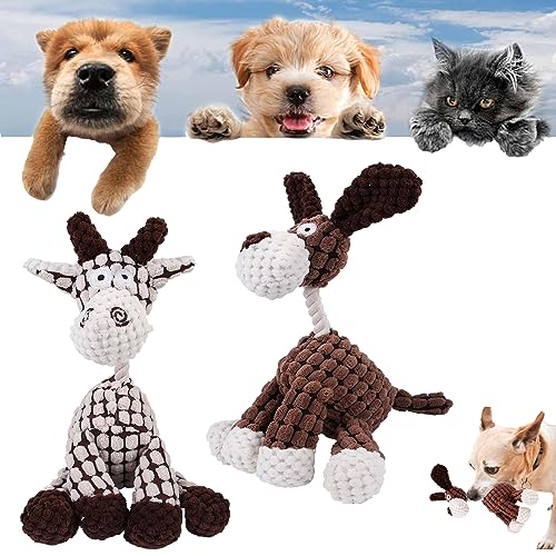 Gienslru Robustplush - Immortal Squeaker Plush Toy for Aggressive Chewers, Antarcking Indestructible Dog Toy, Durable Stuffed Animal Plush Chew Toys with Squeakers (2pcs-A+C) von Gienslru