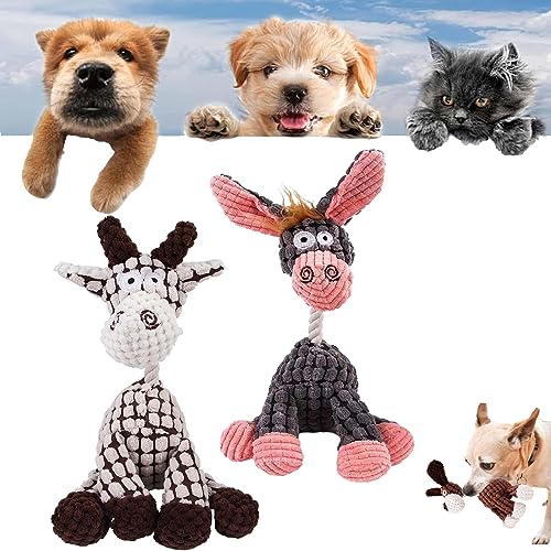 Gienslru Robustplush - Immortal Squeaker Plush Toy for Aggressive Chewers, Antarcking Indestructible Dog Toy, Durable Stuffed Animal Plush Chew Toys with Squeakers (2pcs-B+C) von Gienslru