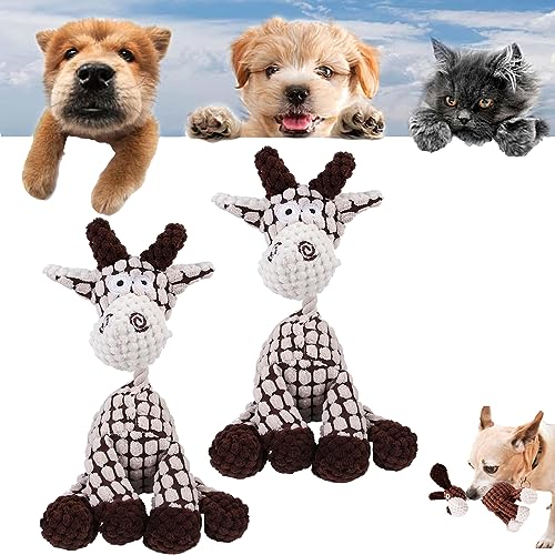 Gienslru Robustplush - Immortal Squeaker Plush Toy for Aggressive Chewers, Antarcking Indestructible Dog Toy, Durable Stuffed Animal Plush Chew Toys with Squeakers (2pcs-C) von Gienslru
