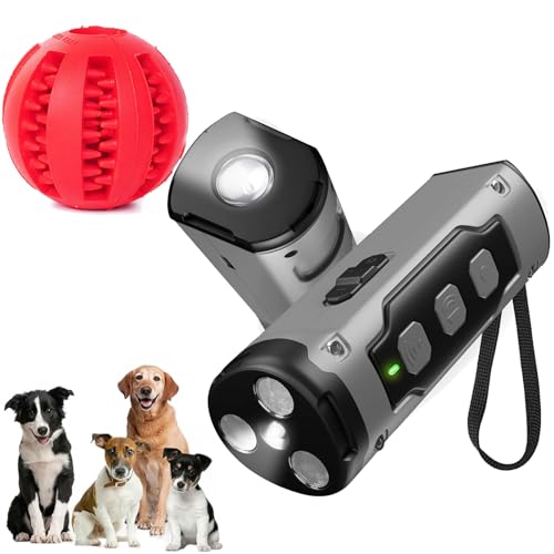 Gienslru Solavie Barkstop Hundetrainer, Hundeabwehr Ultraschall Mit Led, Antibell Ultraschall Gerät Mit 3 Schallwellen, Ruhemeister Pro - Schonendes Ultraschall-Training Für Ruhiges Zuhause (Grau) von Gienslru