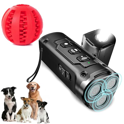 Gienslru Solavie Barkstop Hundetrainer, Hundeabwehr Ultraschall Mit Led, Antibell Ultraschall Gerät Mit 3 Schallwellen, Ruhemeister Pro - Schonendes Ultraschall-Training Für Ruhiges Zuhause (Schwarz) von Gienslru