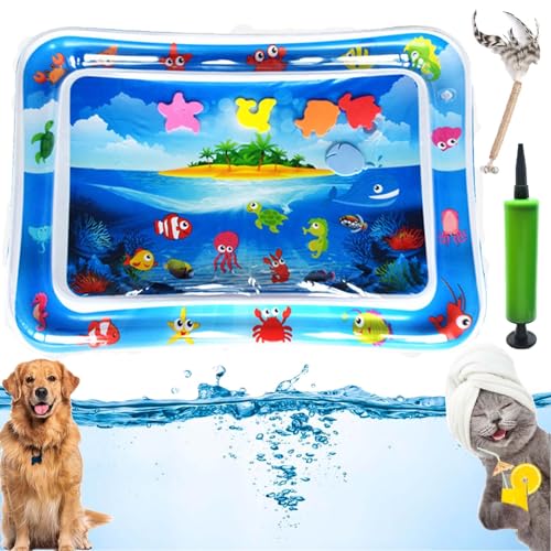 Gienslru Wassermatte Katze, Wassersensorische Matte Für Katzen, Interaktives Katzenspielzeug | Katzenspielzeug Für Gelangweilte Hauskatzen, Katzen-Spielzeug, Spielmatte (C) von Gienslru