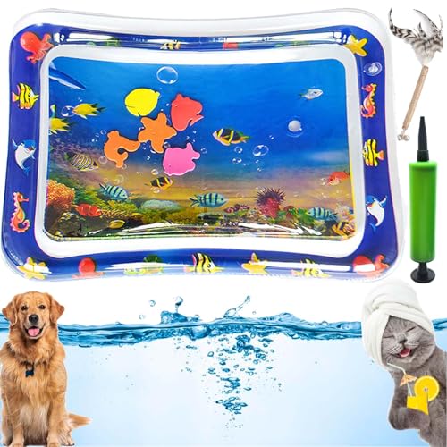 Gienslru Wassermatte Katze, Wassersensorische Matte Für Katzen, Interaktives Katzenspielzeug | Katzenspielzeug Für Gelangweilte Hauskatzen, Katzen-Spielzeug, Spielmatte (I) von Gienslru