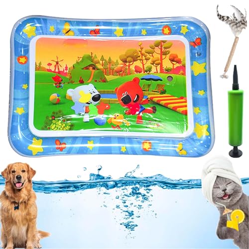 Gienslru Wassermatte Katze, Wassersensorische Matte Für Katzen, Interaktives Katzenspielzeug | Katzenspielzeug Für Gelangweilte Hauskatzen, Katzen-Spielzeug, Spielmatte (K) von Gienslru