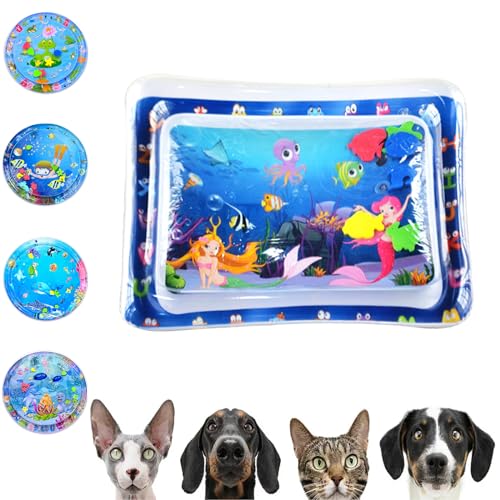 Gienslru Wasserspielmatte für Katzen - Summer Cat Water Mat, Sensorische Katzenmatte, Aqua Miez Spielmatte (A) von Gienslru