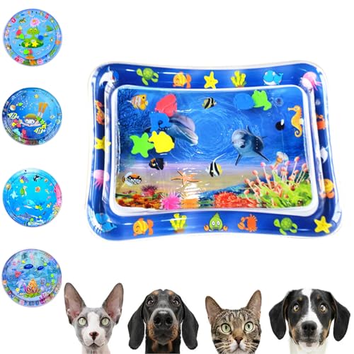 Gienslru Wasserspielmatte für Katzen - Summer Cat Water Mat, Sensorische Katzenmatte, Aqua Miez Spielmatte (B) von Gienslru