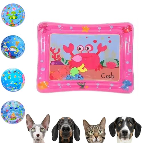 Gienslru Wasserspielmatte für Katzen, Katzen Spielmatte Wasser, Summer Cat Water Mat, Katzen Wassermatte, Wassermatte Für Katzen, Sensorische Wassermatte Katze, Aqua Miez Katzenmatte (E) von Gienslru
