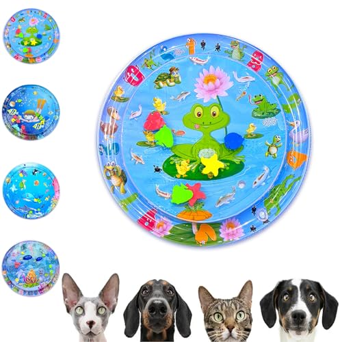 Gienslru Wasserspielmatte für Katzen - Summer Cat Water Mat, Sensorische Katzenmatte, Aqua Miez Spielmatte (M) von Gienslru