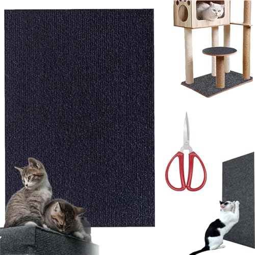 Kratzmatte Selbstklebend, Kratzmatte Zum Kleben, Kratzmatte Für Katzen, DIY Zuschneidbare Selbstklebende Teppich-Katzenmattenunterlage, Teppich-Katzenkratzer-Möbelschutz (Blue,11.8 * 39.4in) von Gienslru