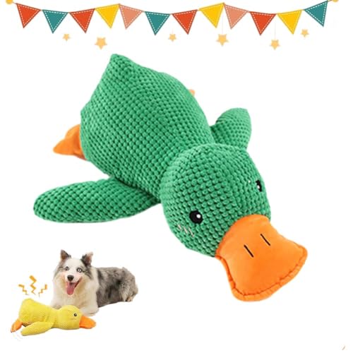 The Mellow Dog Calming Duck,The Mellow Dog,Zentric Quack-Quack Duck Dog Toy,Cute No Stuffing Duck with Soft Squeaker,Quacking Duck Toy,Dog Calming Duck Toy,Durable Squeaky Dog Toys (Green) von Gienslru