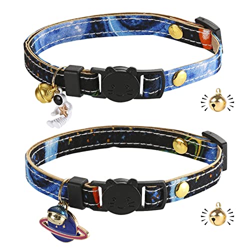 Katzenhalsband mit Schnellverschluss | Halsband für Katze mit Leder | handgefertigt | mit Glocke | goldene Kugel | Japanisches Design | verstellbar | 2 Stück Katzenhalsband mit Schnellverschluss | Halsband für Katze mit Leder | handgefertigt | mit Glocke | goldene Kugel | Japanisches Design | verstellbar | 2 Stück von Gienxias