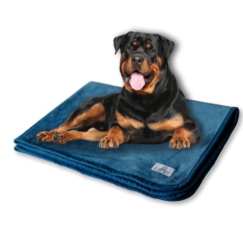 Giesty Hundedecke, Haustier Decken kuschelweich, Decken für Hunde Wasserdicht, maschinenwaschbar, beidseitiger Sofabezug-Schutz (Blau, XXL (203x148cm)) von Giesty