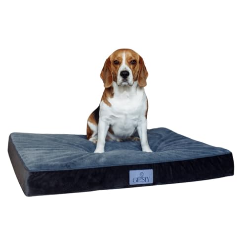 Giesty Orthopädisches Hundebett für Große Hunde, XXL Hundekissen waschbar, Hundematte Hundematratze mit Abnehmbarer Deckel (Grau, Matratze XXL(127x91x10cm)) von Giesty