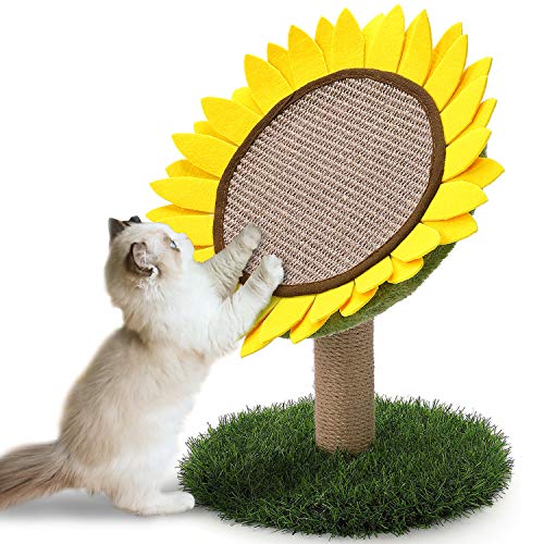 Kratzbaum für Katzen, Sonnenblumenklaue, natürliches Sisal, niedliche Möbel, interaktives Aktivitätspad, Spielzeug für Kätzchen und Katzen, 45,7 x 30,5 cm von GiftParty