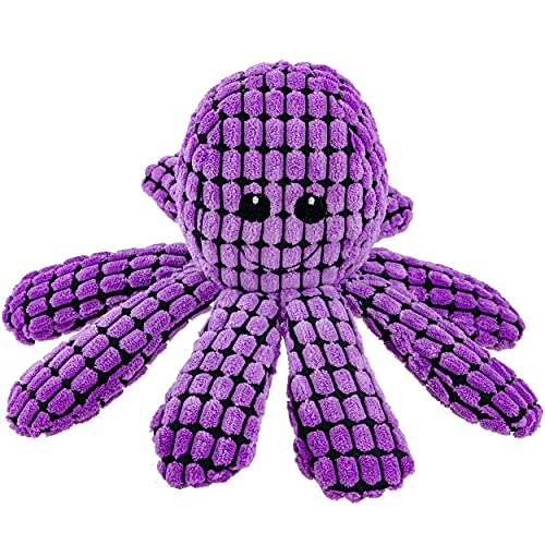 Giftable World 9 Zoll Plüsch Haustier Spielzeug Lila Cord Octopus mit Quietscher und Knistern Tentakeln von Giftable World