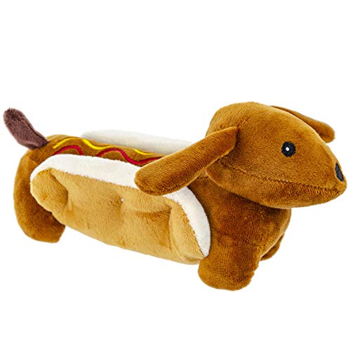 Giftable World Hundespielzeug aus Plüsch, mit Quietschelement, 25,4 cm, Hotdog von Giftable World